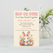 Invitation Chasse aux oeufs de lapin et Brunch de Pâques (Debout devant)