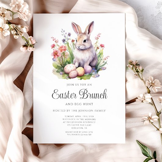 Invitation Chasse Aux Oeufs De Lapin Et Brunch De Pâques