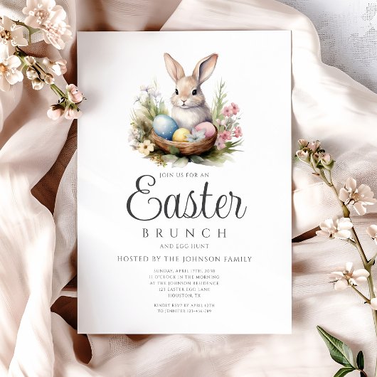 Invitation Chasse Aux Oeufs De Lapin Et Brunch De Pâques