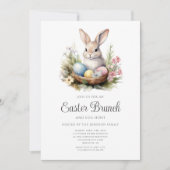 Invitation Chasse Aux Oeufs De Lapin Et Brunch De Pâques (Devant)