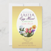 Invitation Chasse aux œufs de Pâques à la floraison printaniè (Devant)