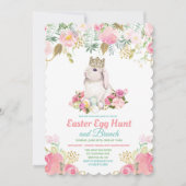 Invitation Chasse aux oeufs de Pâques Aquarelle florale Invit (Devant)