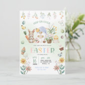 Invitation Chasse aux œufs de Pâques au lapin de Pâques paste (Debout devant)