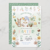 Invitation Chasse aux œufs de Pâques au lapin de Pâques paste (Devant / Derrière)