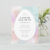 Invitation Chasse aux oeufs de Pâques avec Aquarelle Pastel (Debout devant)