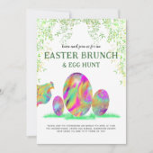 Invitation Chasse aux oeufs de Pâques Brunch Aquarelle mignon (Devant)