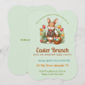 Invitation Chasse aux œufs de Pâques brunchable Lapin et Tuli (Devant / Derrière)