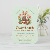 Invitation Chasse aux œufs de Pâques brunchable Lapin et Tuli (Debout devant)