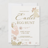 Invitation Chasse aux oeufs de Pâques Cute Bunnies et cadre d (Devant)