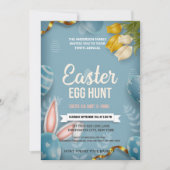 Invitation Chasse aux oeufs de Pâques de lapin moderne (Devant)