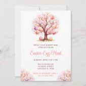 Invitation Chasse aux oeufs de Pâques de l'arbre de printemps (Devant)