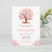 Invitation Chasse aux oeufs de Pâques de l'arbre de printemps (Debout devant)