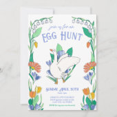 Invitation Chasse aux œufs de Pâques de l'oie de printemps (Devant)