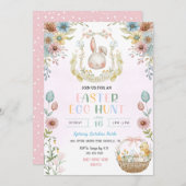 Invitation Chasse aux œufs de Pâques du lapin de Pâques paste (Devant / Derrière)