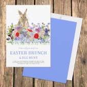 Invitation Chasse aux oeufs de Pâques et Brunch Fleur sauvage