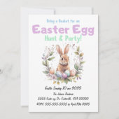 Invitation Chasse aux oeufs de Pâques et fête (Devant)