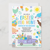 Invitation Chasse aux oeufs de Pâques Evénement aux oeufs de  (Devant)