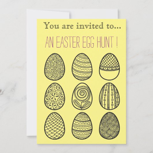 Invitation Chasse aux oeufs de Pâques Fête de Pâques (Devant)