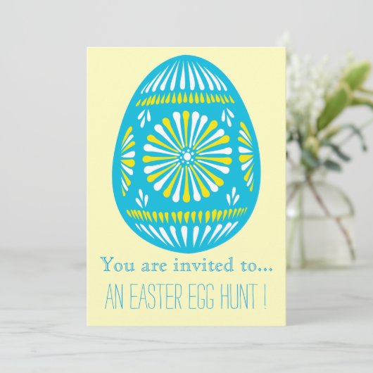 Invitation Chasse aux oeufs de Pâques Fête de Pâques à motif (Debout devant)