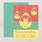 Invitation Chasse aux oeufs de Pâques Fête de Pâques célébrat (Devant / Derrière)
