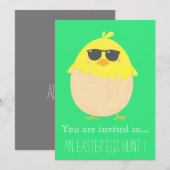 Invitation Chasse aux oeufs de Pâques Fête de Pâques cool pou (Devant / Derrière)