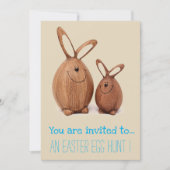 Invitation Chasse aux oeufs de Pâques Fête de Pâques lapins m (Devant)