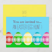 Invitation Chasse aux oeufs de Pâques Fête de Pâques oeufs mi (Devant / Derrière)