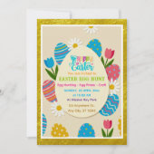 Invitation Chasse aux œufs de Pâques | Fête florale de vacanc (Devant)
