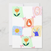 Invitation Chasse aux œufs de Pâques Lapin à carreaux ondulés (Dos)