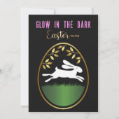 Invitation Chasse aux œufs de Pâques Lapin qui brille dans le (Dos)