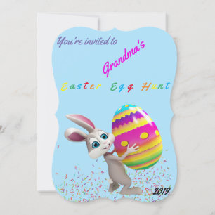 Invitation Chasse aux oeufs de Pâques mignonne avec invitatio