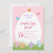 Invitation Chasse aux oeufs de Pâques Pastel rose simple et m (Devant)