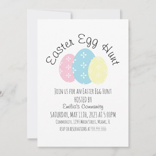 Invitation Chasse aux oeufs de Pâques Pastel Spring Event Fly (Devant)