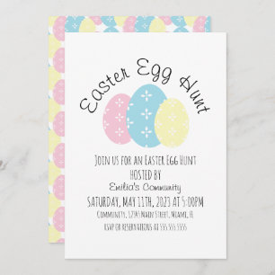 Invitation Chasse aux oeufs de Pâques Pastel Spring Event Fly