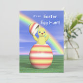 Invitation Chasse aux œufs de Pâques Pop-up Poulet (Debout devant)