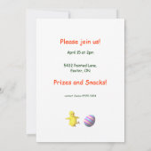 Invitation Chasse aux œufs de Pâques Popup Poulet (Dos)