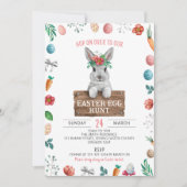 Invitation Chasse aux oeufs de Pâques pour enfants, Lapin de  (Devant)