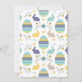 Invitation Chasse aux oeufs de Pâques, printemps, lapin, anni (Dos)