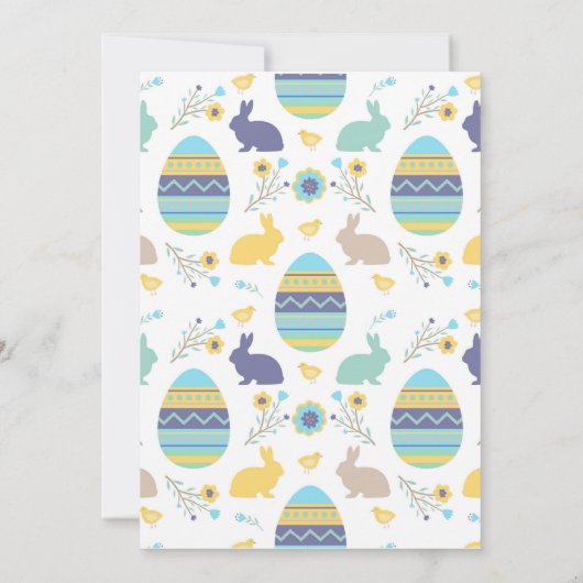 Invitation Chasse aux oeufs de Pâques, printemps, lapin, anni (Dos)