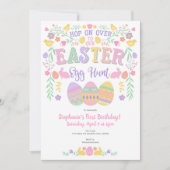 Invitation Chasse aux oeufs de Pâques, Printemps, Lapin, Fill (Devant)