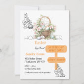 Invitation Chasse Aux Oeufs De Pâques Sur Le Brunch Du Lapin (Devant)