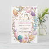 Invitation Chasse aux œufs du brunch de Pâques fête de Pâques (Debout devant)