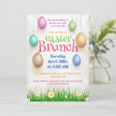 Invitation Chasse aux œufs et brunch de Pâques aquarelle chic (Debout devant)