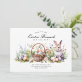 Invitation Chasse aux oeufs et Brunch de Pâques Elegant (Debout devant)