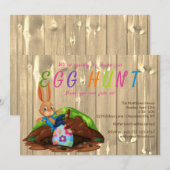 Invitation Chasse aux oeufs moderne lapin de Pâques Personnal (Devant / Derrière)