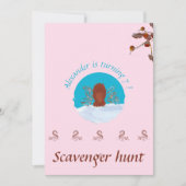 Invitation Chasse aux trésors amusante écureuil creusant sur  (Devant)