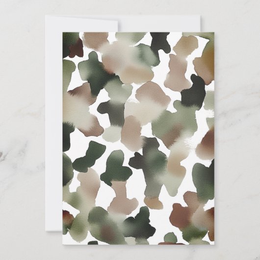 Invitation Chasse Baby shower garçon (Dos)