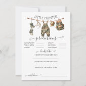 Invitation Chasse Camo Clothesline Baby Predictions Jeu (Devant)