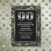 Invitation Chasse Camo Militaire 90ème anniversaire Invitatio