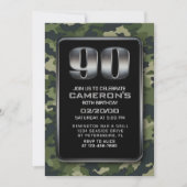 Invitation Chasse Camo Militaire 90ème anniversaire Invitatio (Devant)